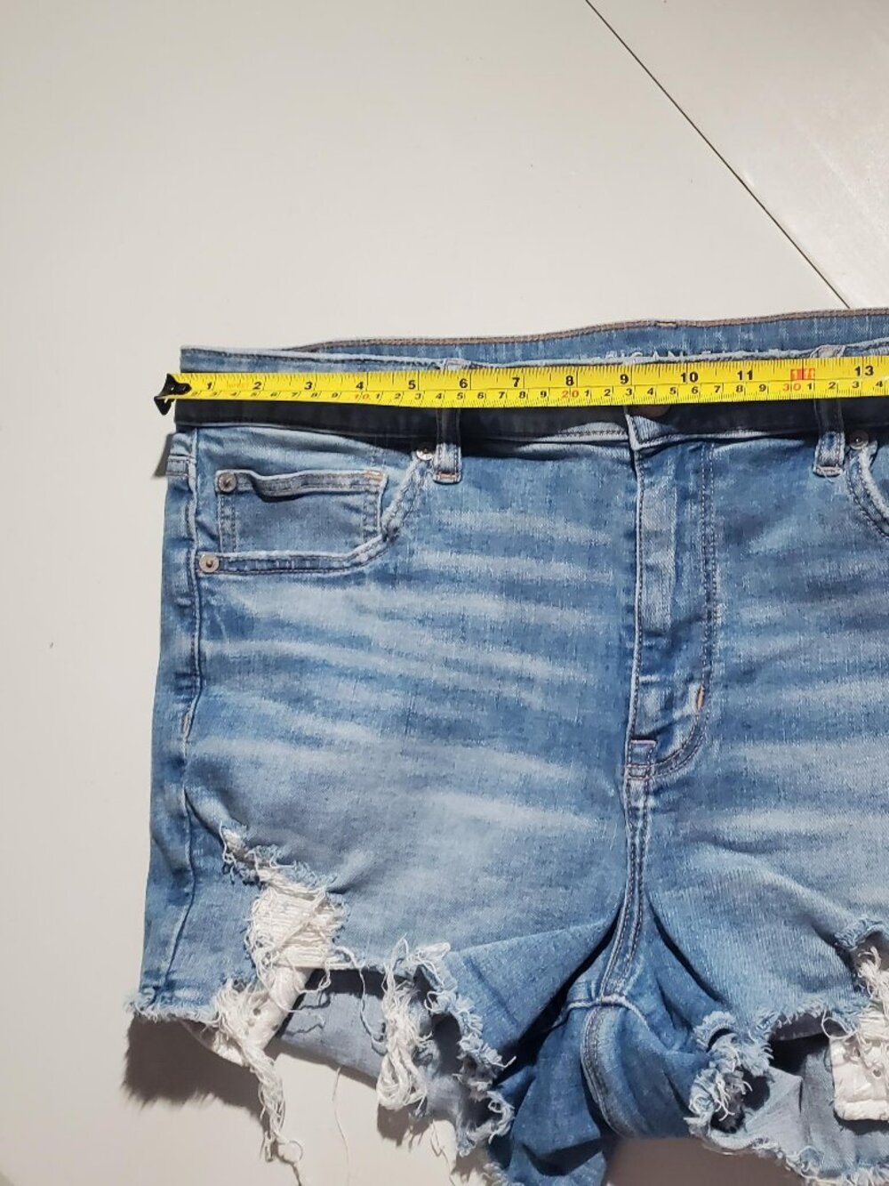 American Eagle High-Rise Shortie Festival Denim Shorts Sz 16 - Picture 6 of 16